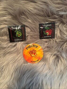 Loot Crate Collectible Pins - Phoenix Flame & Pixel Designs